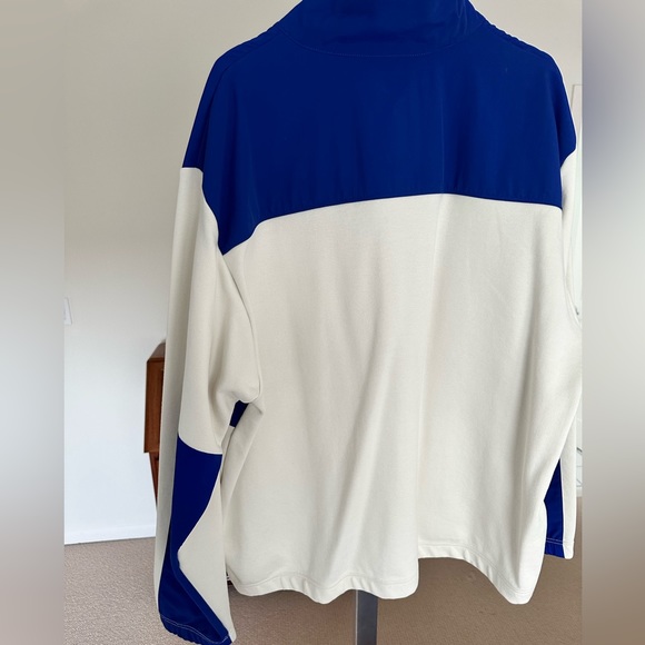 Like new North Face fleece pullover - lovely blue with orange/red trim. - Picture 3 of 4